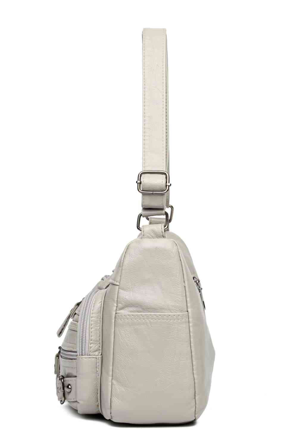 Multi-Pocket PU Leather Crossbody Bag